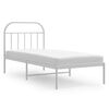 vidaXL Bedframe met hoofdbord metaal wit 80x200 cm