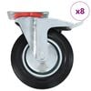 vidaXL 8 st Zwenkwielen 200 mm