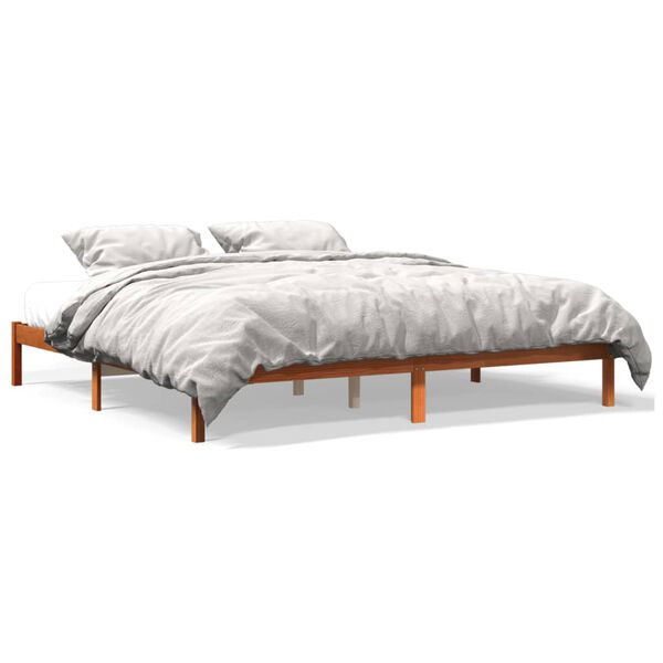 vidaXL Bedframe zonder matras massief grenenhout wasbruin 180x200 cm