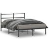 vidaXL Bedframe met hoofdbord metaal zwart 140x190 cm