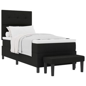 vidaXL Boxspringbed met hoofdeinde Zwart 90 x 200 cm Stof