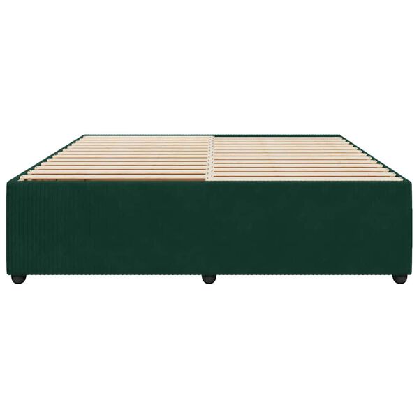 vidaXL Bedframe zonder matras 200x200 cm fluweel donkergroen