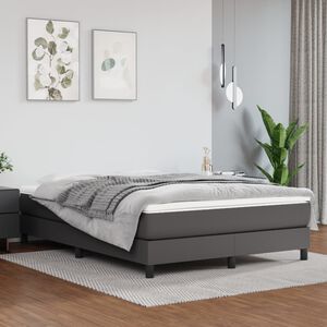vidaXL Pocketveringmatras medium 140x190x20 cm kunstleer grijs