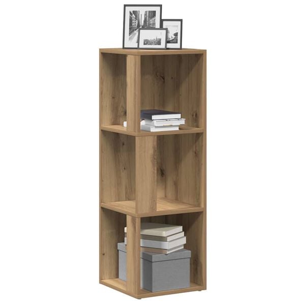 vidaXL Hoekkast 33x33x100 cm bewerkt hout artisanaal eikenkleur