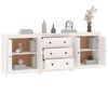 vidaXL Dressoir 210x35x80 cm massief grenenhout wit