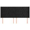 vidaXL Hoofdbord met randen 203x16x118/128 cm fluweel zwart