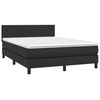 vidaXL Boxspring met matras kunstleer zwart 140x190 cm