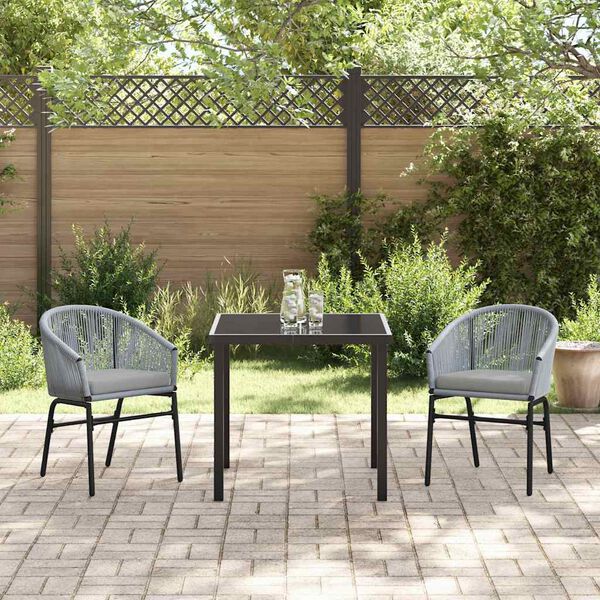 vidaXL Tuin eettafelset 3 pcs Antraciet Gepoedercoat staal