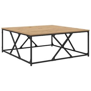 vidaXL Salontafel Artisan Eiken 100 x 100 x 40 cm Bewerkt hout