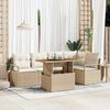 vidaXL Tuin Sofa Set met opslag 6 pcs Beige Poly riet