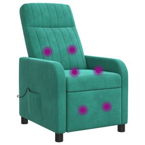 vidaXL Massage Recliner Turquoise fluweel