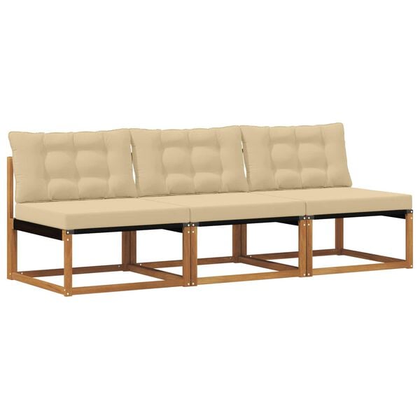 vidaXL 3 Stuk Buiten Midden Sofa Massief Acaciahout Naturel