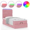 vidaXL Ottoman bed met matrassen en LED's 80x200cm fluweel roze