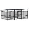vidaXL Hondenkennel met dak 5,63 m&sup2; staal