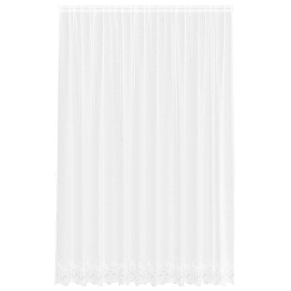 vidaXL Kantgordijn met gordijnen Bloemen Wit 280 x 300 cm Polyester