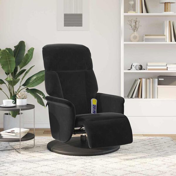 vidaXL Massage Recliner Stoel Zwart 91 x 71 x 105.5 cm Fluweel