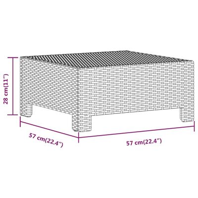 vidaXL 9-delige Loungeset met kussens poly rattan grijs