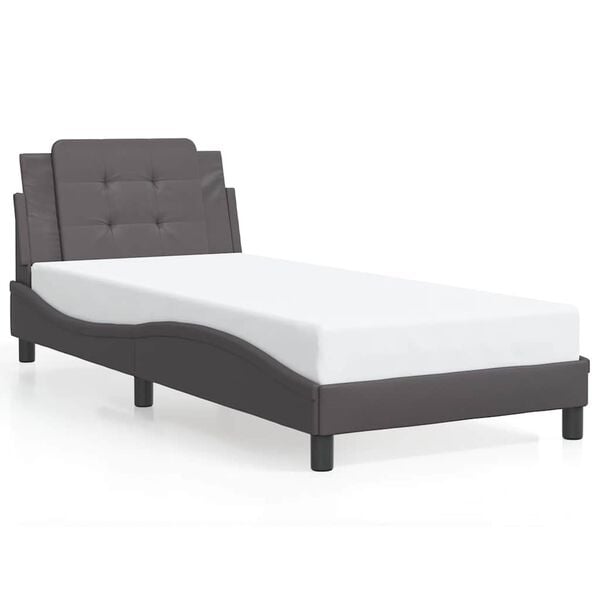vidaXL Bedframe zonder matras "Zadar" kunstleer grijs 100x200 cm