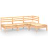 vidaXL 4-delige Loungeset massief grenenhout