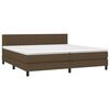 vidaXL Boxspring met matras en LED stof donkerbruin 200x200 cm