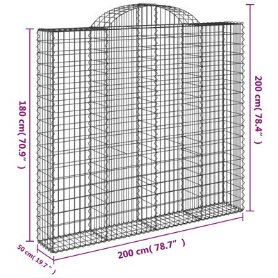 vidaXL Schanskorven 15 st gewelfd 200x50x180/200 cm ijzer