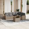 vidaXL 7-delige Loungeset met kussens poly rattan beige
