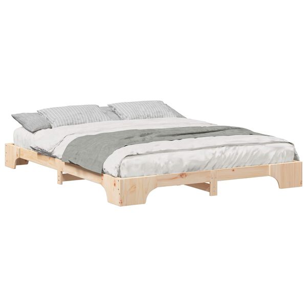 vidaXL Bedframe Bruin 160 x 210 cm Massief grenenhout