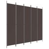 vidaXL Kamerscherm met 5 panelen 250x220 cm stof bruin