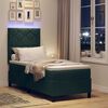 vidaXL LED Box Spring Bed met matras Donkergroen 80 x 200 cm Stof