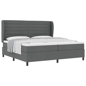 vidaXL Boxspring bed met matras Donkergrijs 200 x 200 cm Stof