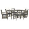vidaXL Buiten eettafelset 7 st Grijs poly rattan