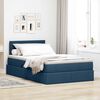 vidaXL Opbergbed met LED met matras met LED Blauw 120 x 200 cm Stof