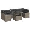 vidaXL 8-delige Loungeset met kussens poly rattan grijs
