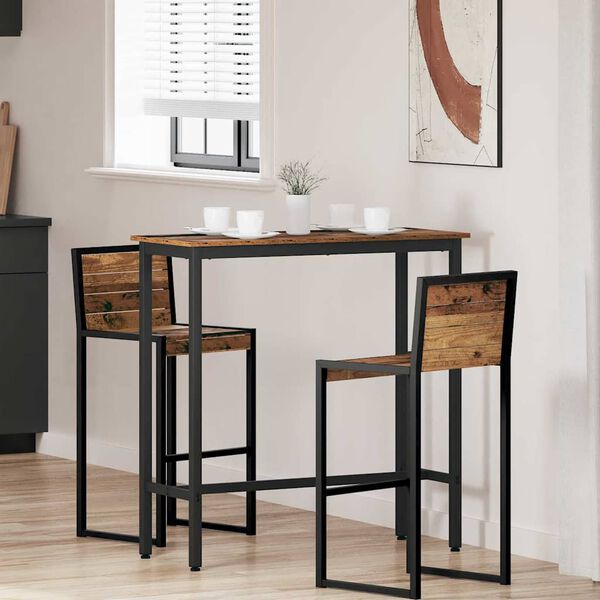 vidaXL Tafel Oudhout 100 x 40 x 100,5 cm Engineered hout en staal