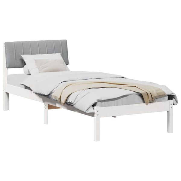 vidaXL Bedframe Wit en lichtgrijs 80 x 200 cm Massief grenenhout