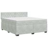 vidaXL Boxspringbed met matras Lichtgrijs 140 x 200 cm Fluweel