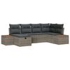 vidaXL Tuin Sofa Set met kussen met opslag Grijs poly rattan