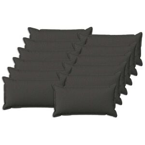 vidaXL Kussensloop 12 st HOUTEN Donkergrijs 40 x 80 cm Faux Linnen