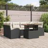 vidaXL Tuin Sofa Set met opslag 7 pcs Zwart Poly riet