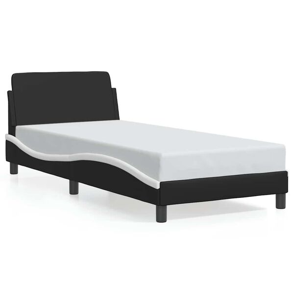 vidaXL Bedframe "Dover" kunstleer zwart en wit 90x190 cm