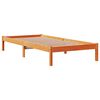 vidaXL Bedframe met hoofdbord massief grenenhout wasbruin 90x200 cm