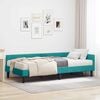 vidaXL Hoekbedframe met Matras Anders 2 pcs Turquoise Fluweel
