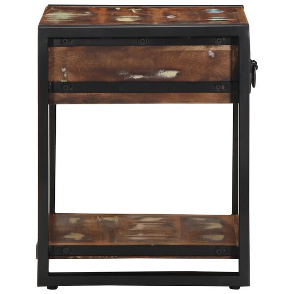 vidaXL Bijzettafel 40x40x50 cm massief gerecycled hout meerkleurig