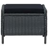 vidaXL 3-delige Loungeset met kussens poly rattan donkergrijs