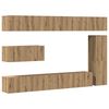 vidaXL 7-delig Tv-meubelset wandmontage bewerkt hout artisanaal eiken