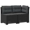 vidaXL Tweedelige Tuinbank met Kussens Rattan Look PP Antraciet