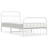 vidaXL Bedframe met hoofd- en voeteneinde metaal wit 107x203 cm