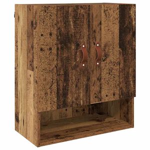 vidaXL Wandkast Wandgemonteerd Oud hout 60 x 31 x 70 cm Bewerkt hout