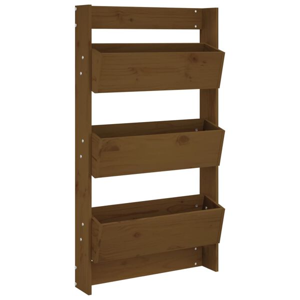 vidaXL Plantenbak wand 3-laags 60x18,5x110 cm grenenhout honingbruin