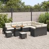 vidaXL Tuin Sofa Set met kussen met opslag 12 pcs Zwart en cr&egrave;me